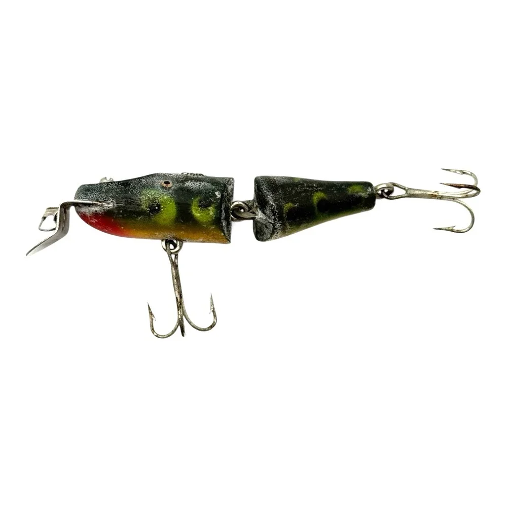 1920s Creek Chub Pikie Jointed Crankbait Perch Fishing Lure Pat 9-7-20 Vintage